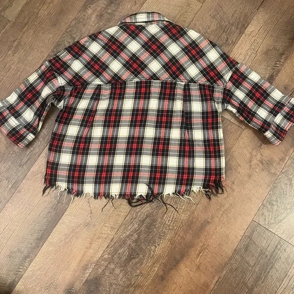 Zara Oversized Red and Black Plaid Shirt - Picture 5 of 7